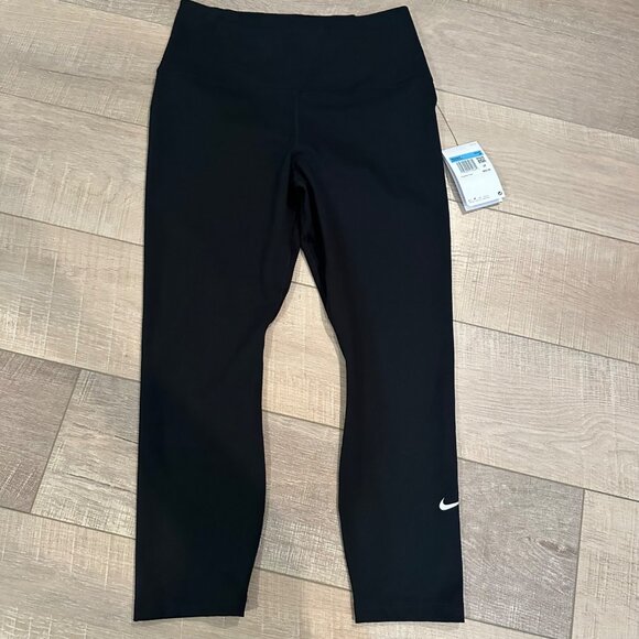 NIKE WOMENS BLACK TRAINING LEGGINGS NEW MEDIUM - Picture 1 of 9